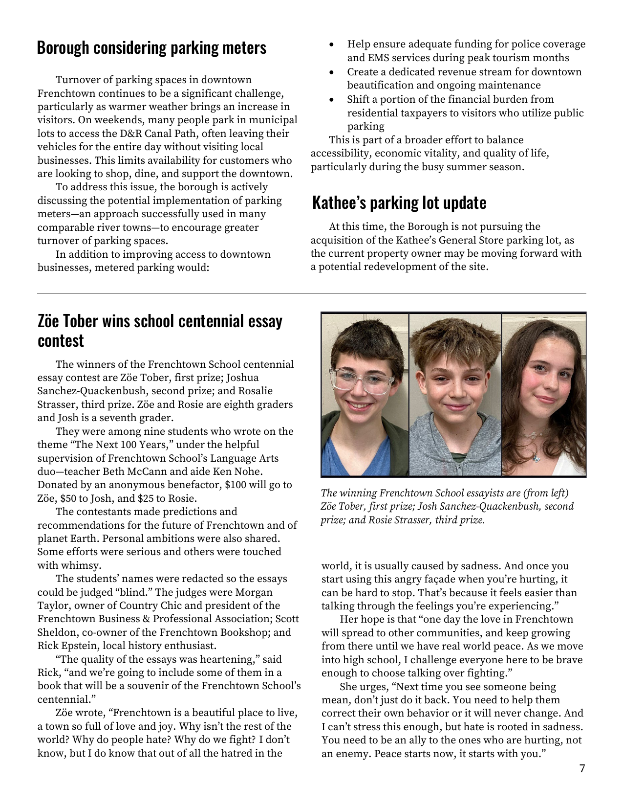 Newsletter Seventh Page