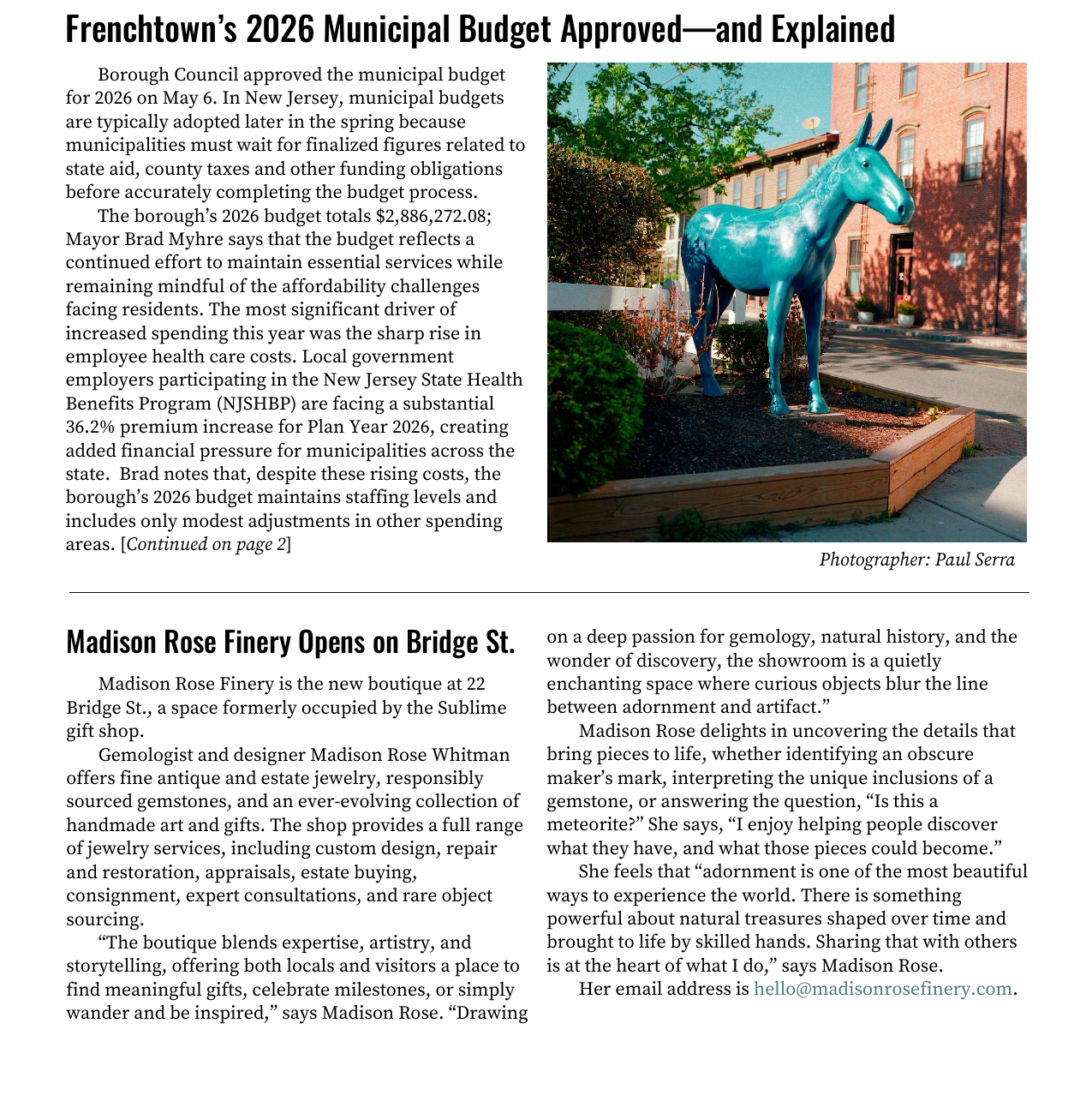 Newsletter First Page