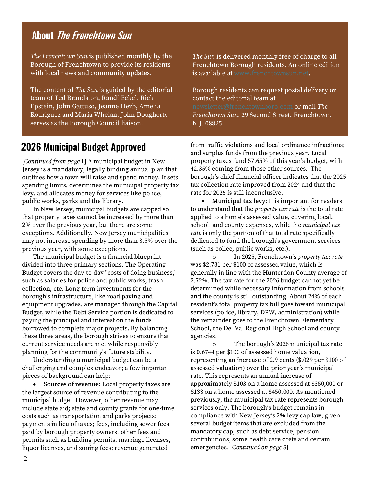 Newsletter Second Page