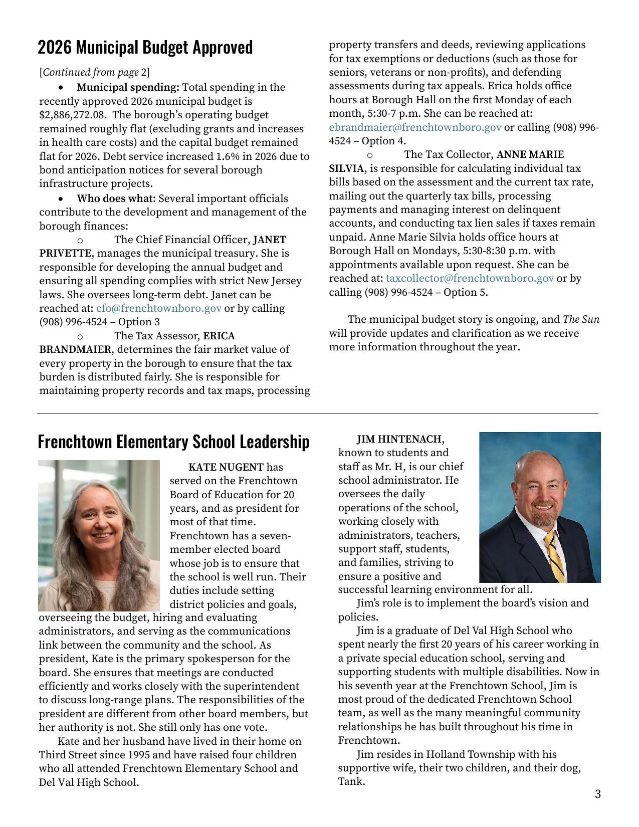 Newsletter Third Page