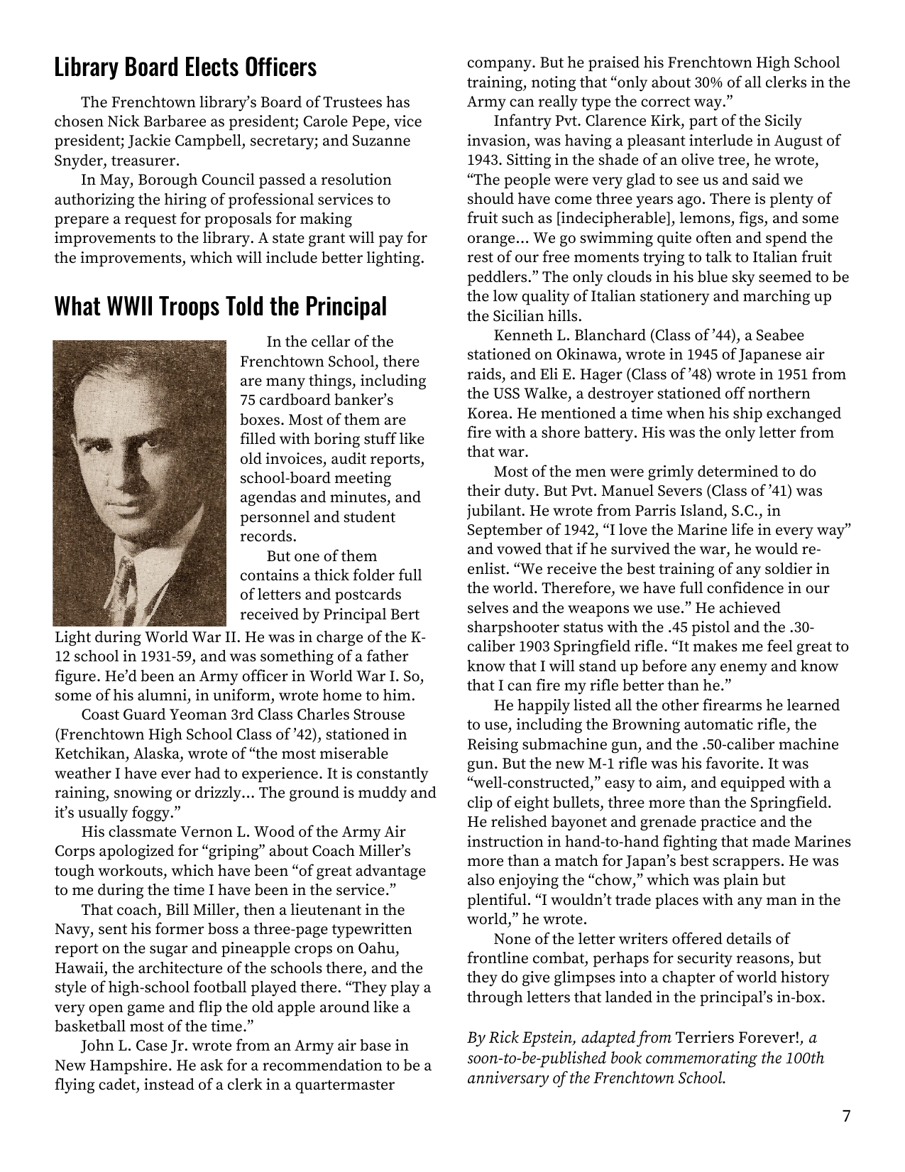 Newsletter Seventh Page