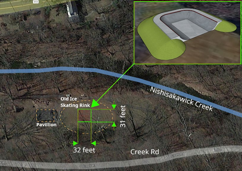 Proposed half-pipe location
