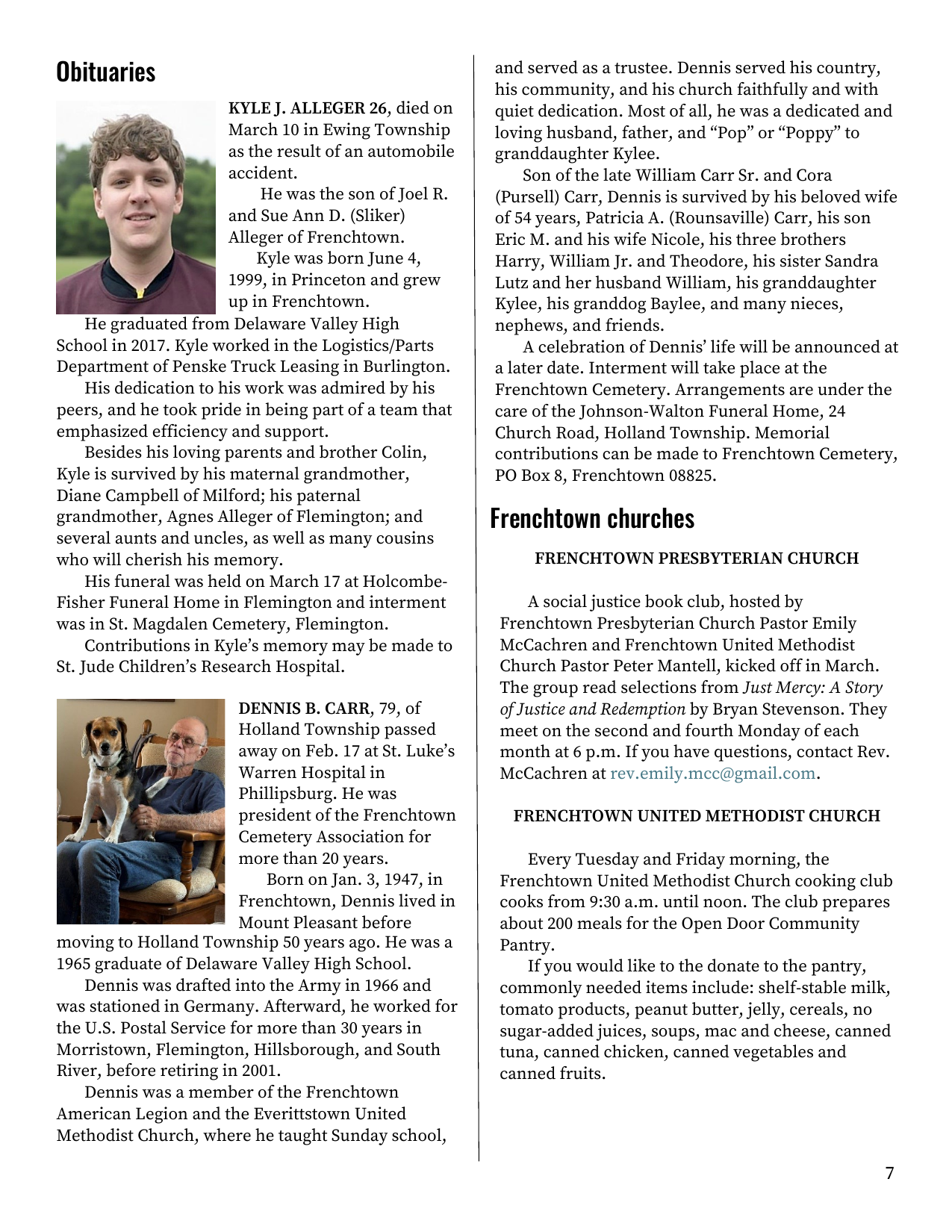 Newsletter Seventh Page